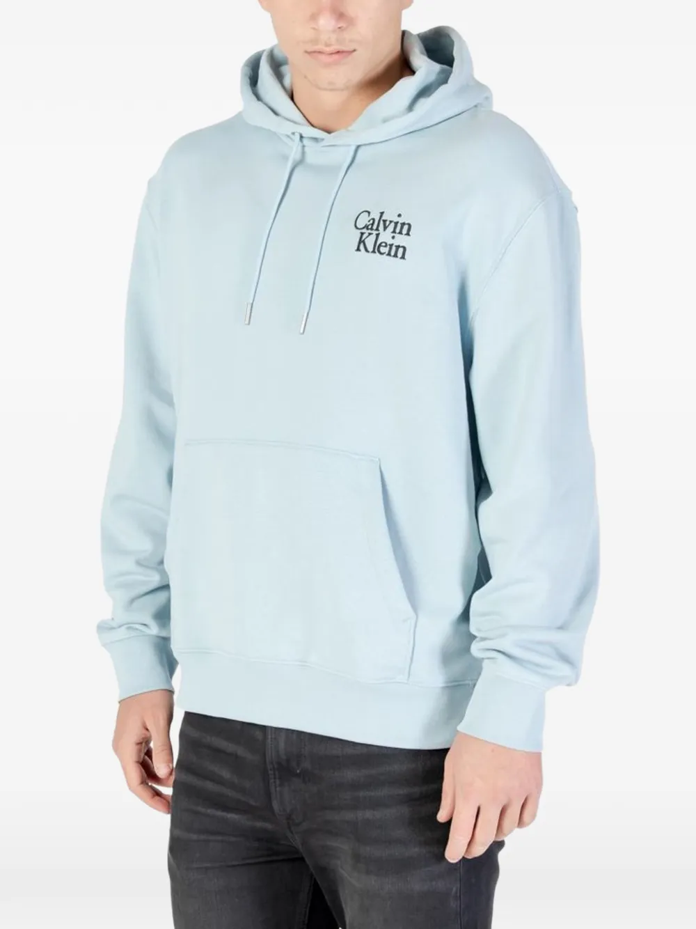 Calvin Klein Hoodie met logoprint en trekkoord Blauw