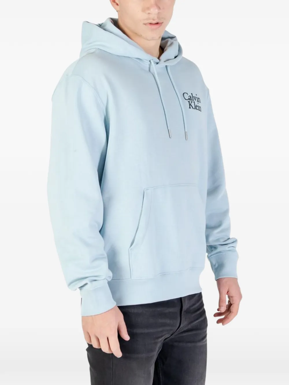 Calvin Klein Hoodie met logoprint en trekkoord Blauw