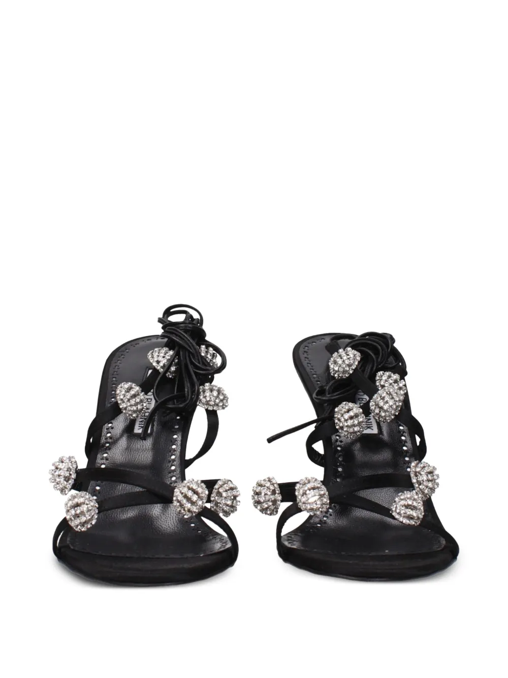 Manolo Blahnik Elsaka crystal-embellished sandals Zwart