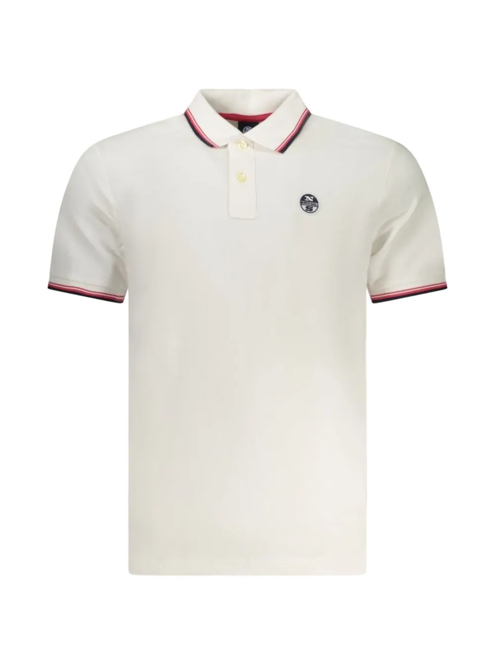 North Sails tipped-trim logo-patch polo shirt - Bianco