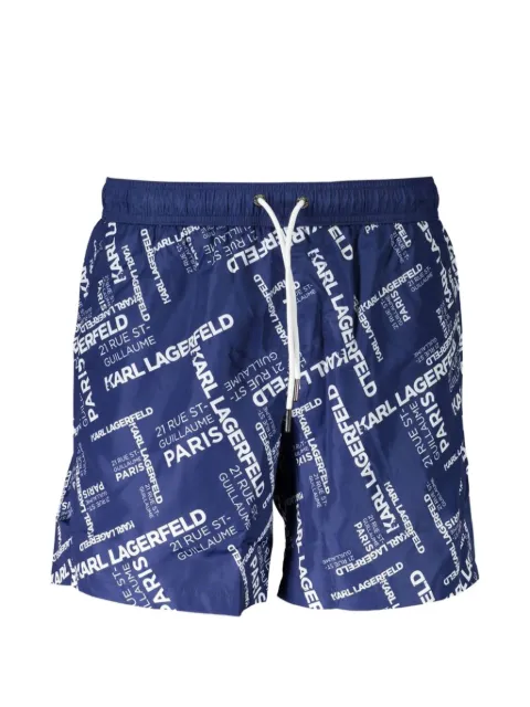 Karl Lagerfeld logo-print drawstring swim shorts