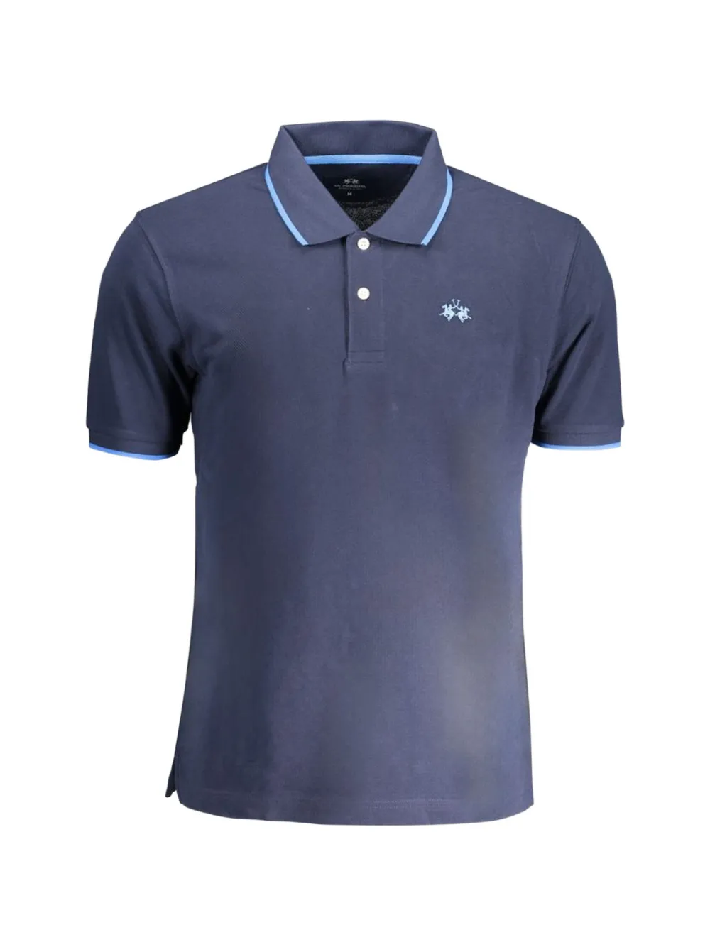 La Martina embroidered-logo piqué polo shirt - Blau