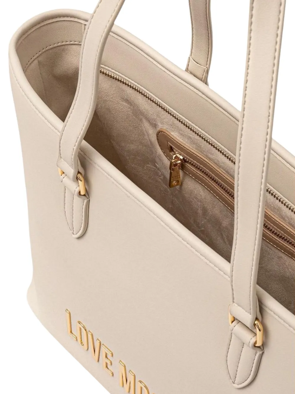Love Moschino Shopper met logo Beige