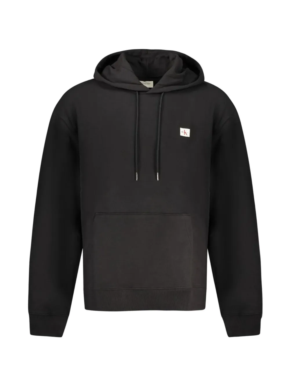 Calvin Klein logo-patch drawstring hoodie - Nero