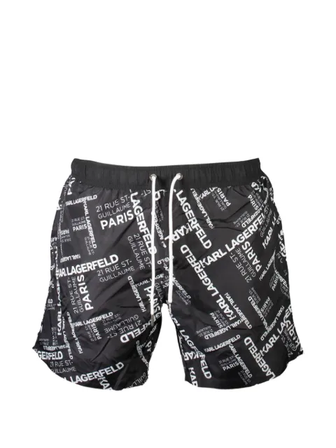 Karl Lagerfeld logo-print drawstring swim shorts