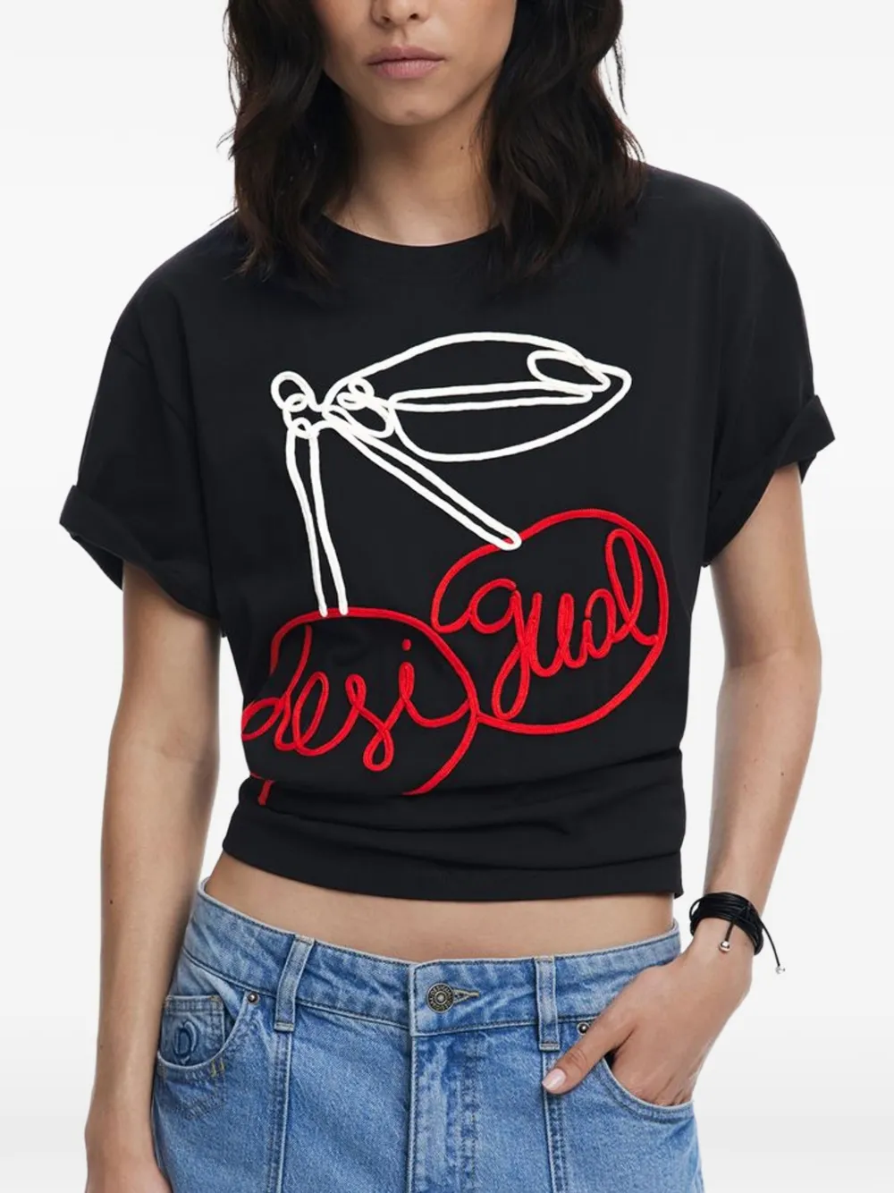 Desigual cherry-print T-shirt - Nero