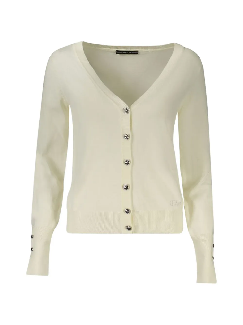 Guess Usa V-neck Button-fastening Cardigan In Neutral