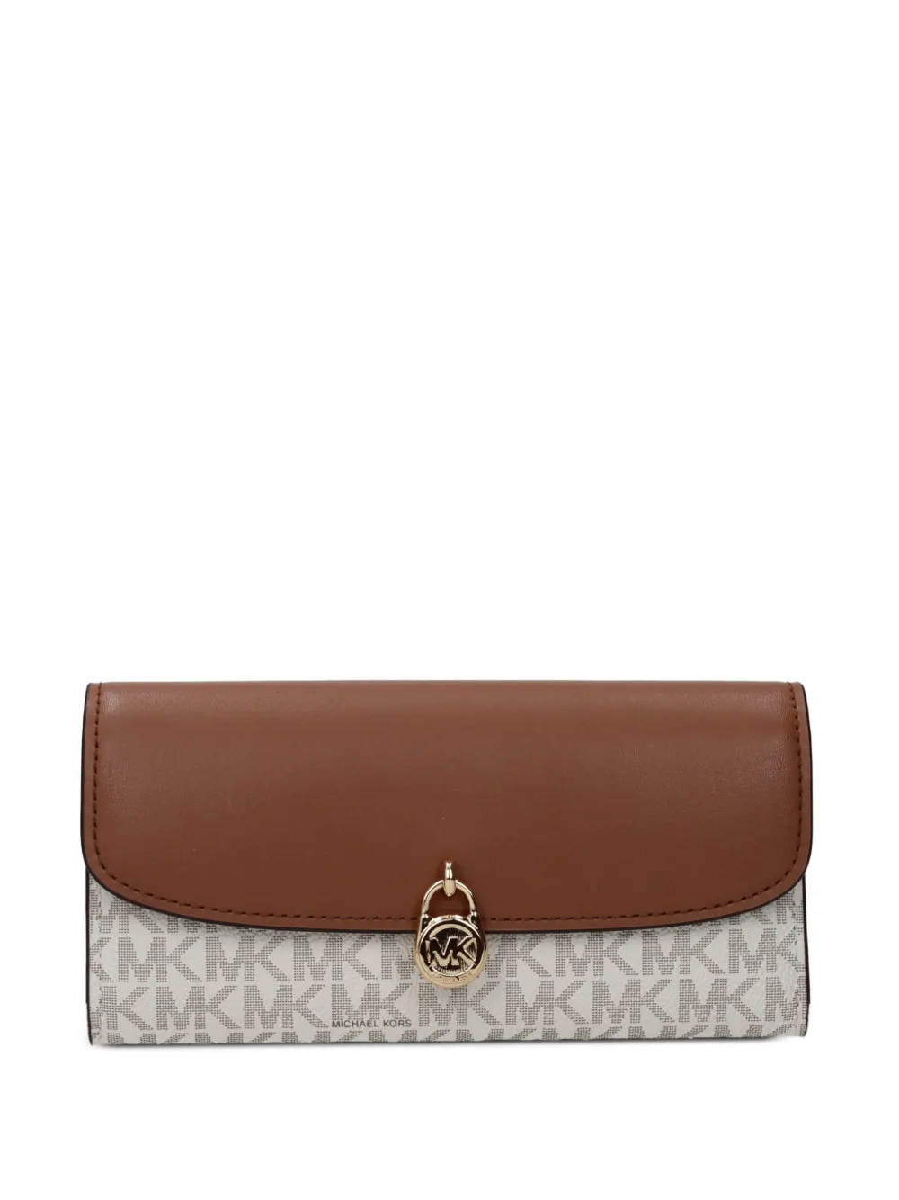 Michael Kors logo-monogram padlock wallet - Toni neutri