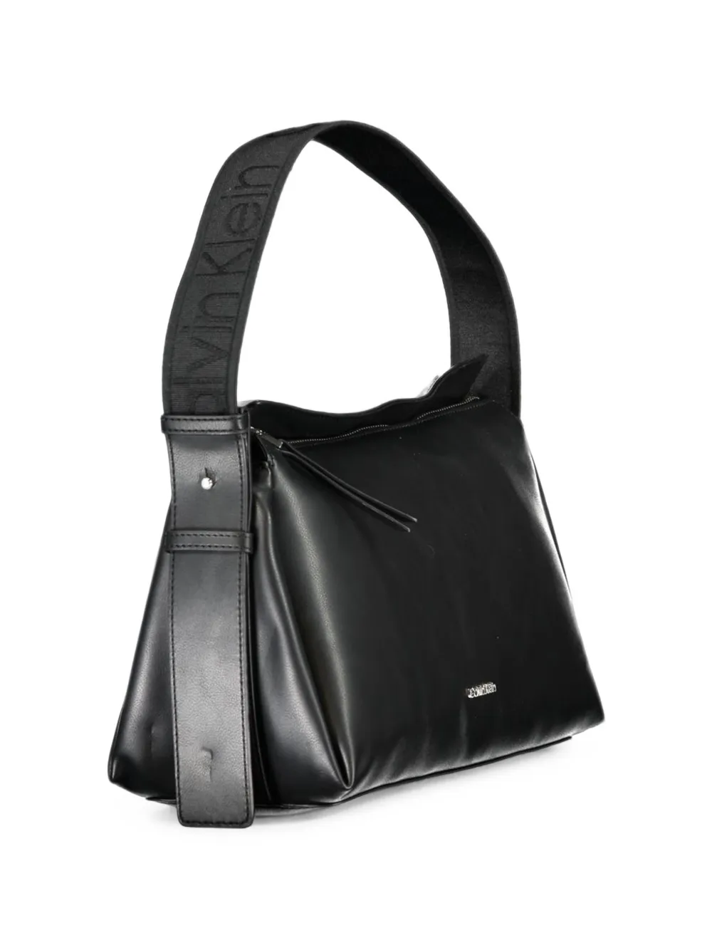 Calvin Klein Logo-jacquard Satchel Tote Bag in Black, view 3