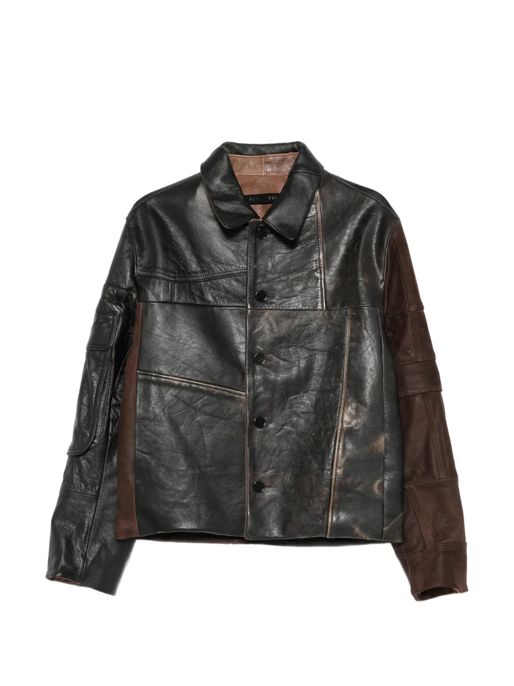 ALAINPAUL panelled leather jacket - Nero