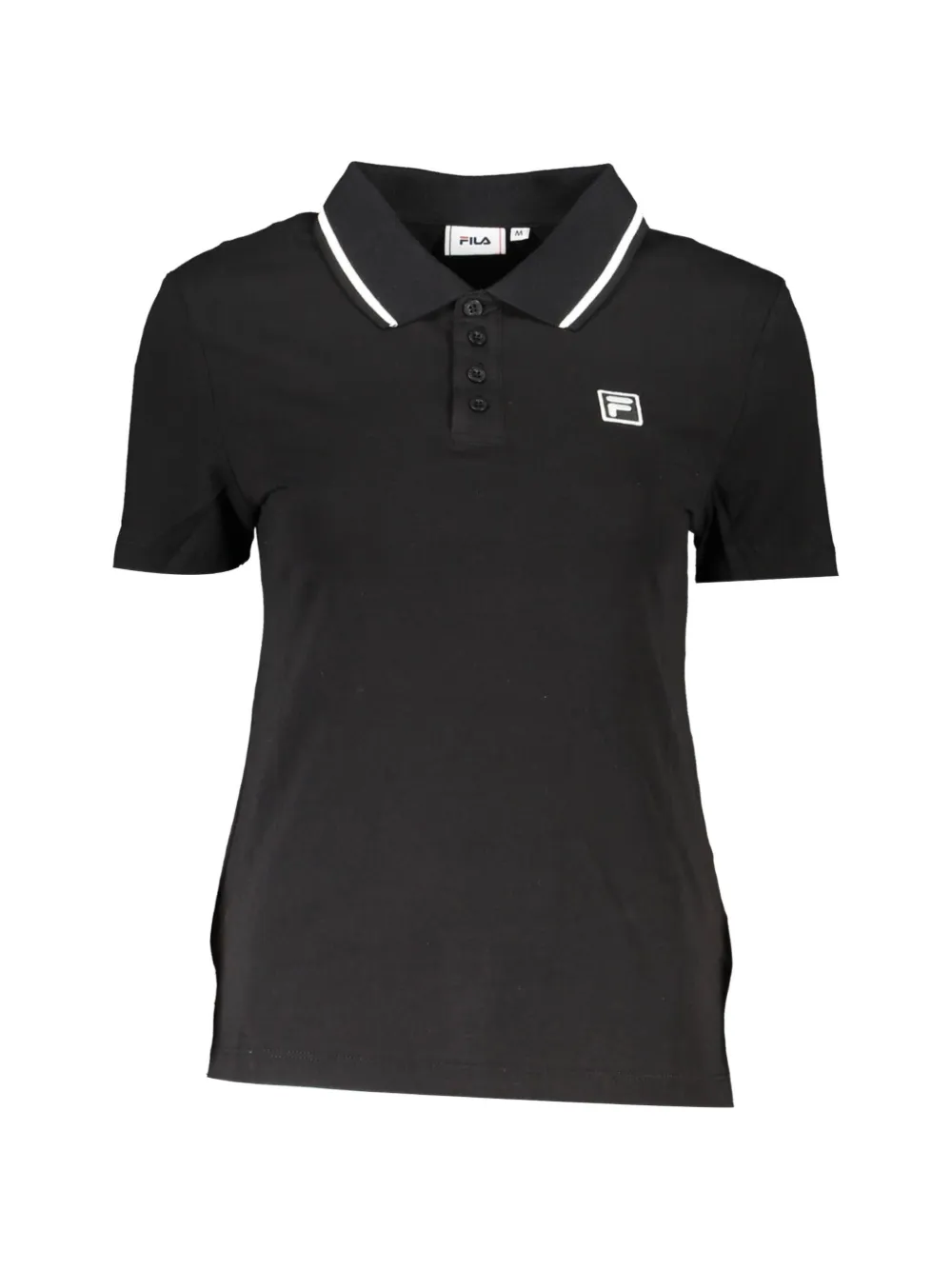 Fila logo-patch polo shirt - Schwarz