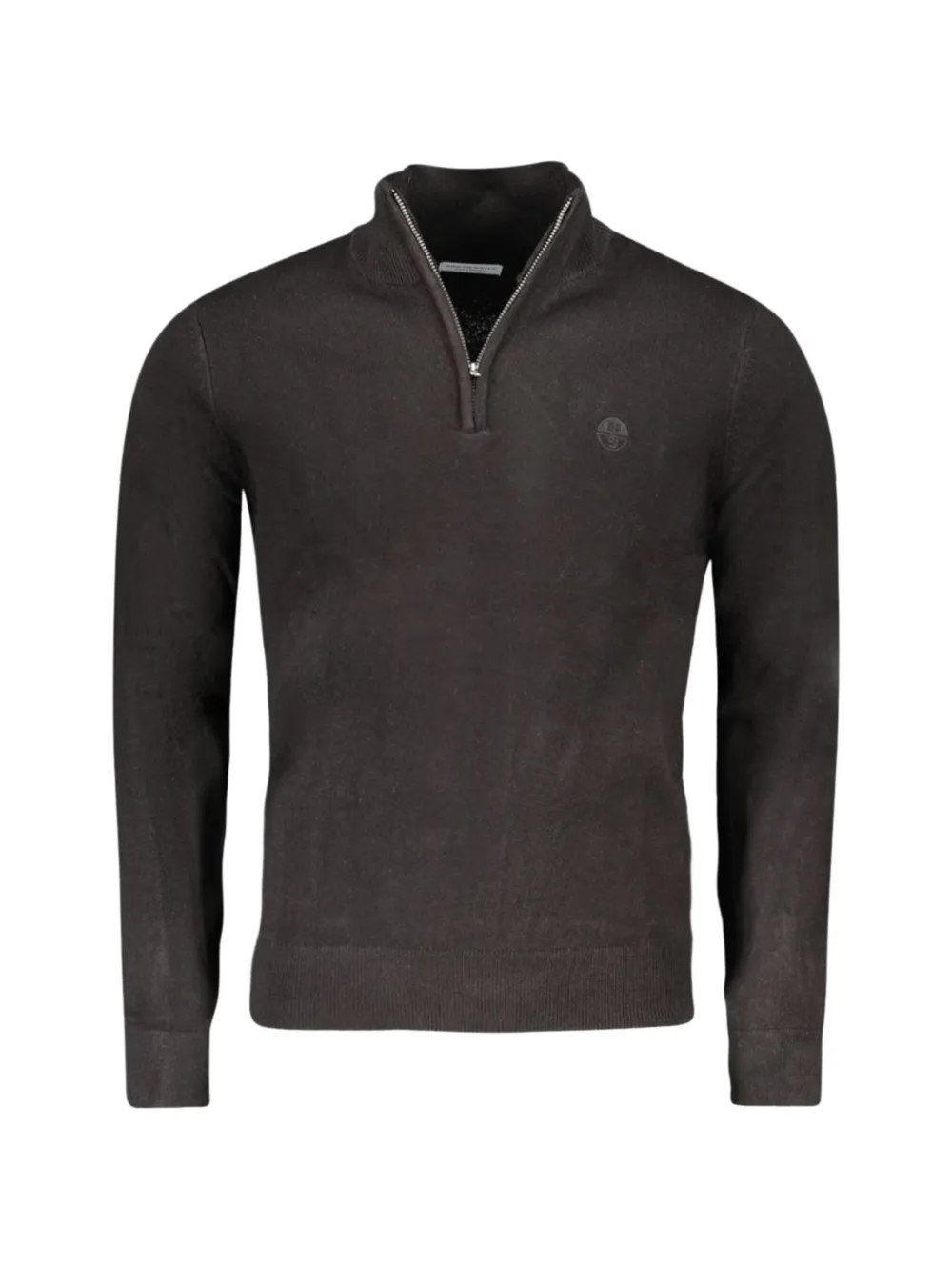 North Sails logo-detail zip-neck sweater - Nero