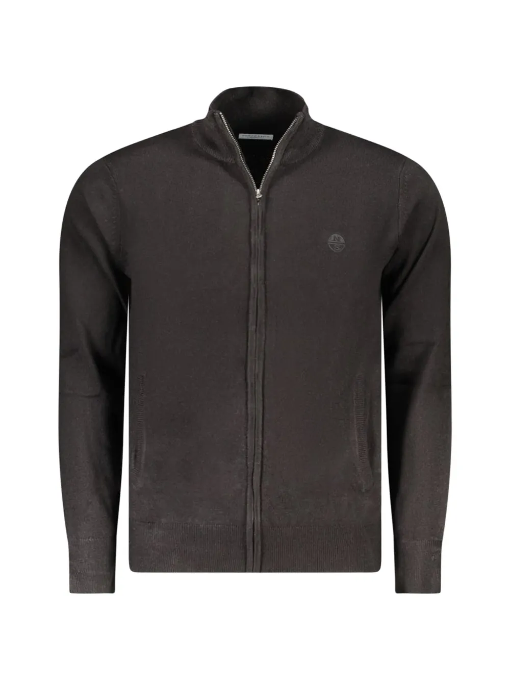 North Sails zip-up logo-patch cardigan - Marrone