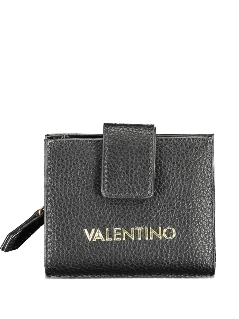 MARIO VALENTINO pebbled-leather logo-lettering wallet - Nero