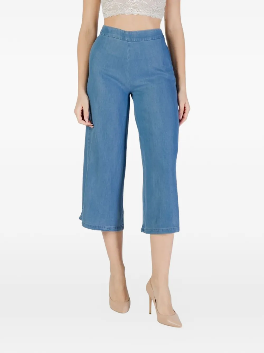ONLY cropped wide-leg trousers - Blu