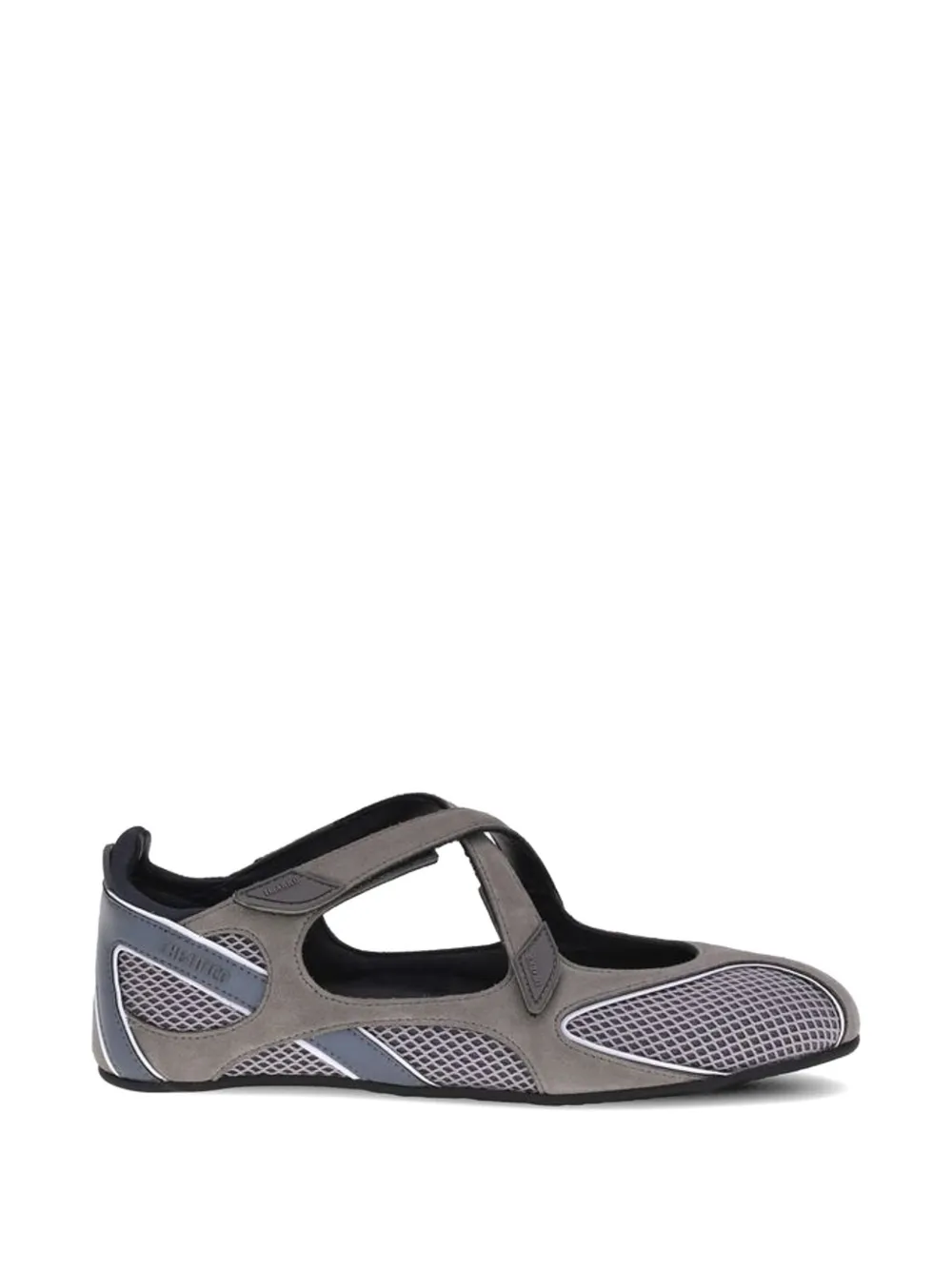 The Attico logo detail ballet flats - Grigio