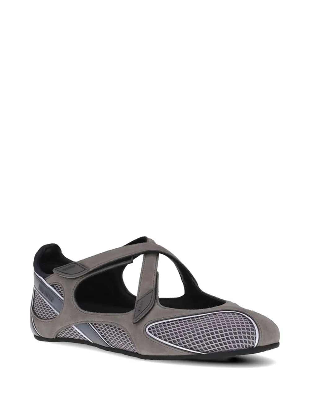 The Attico logo detail ballet flats Grijs