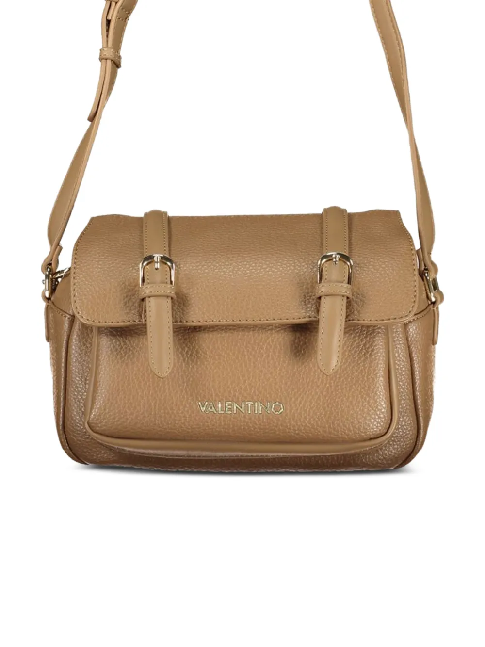 MARIO VALENTINO pebbled buckle-strap shoulder bag - Toni neutri