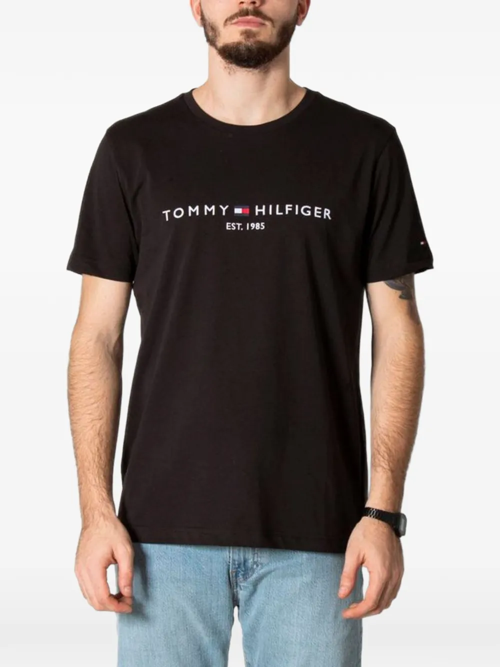 Tommy Hilfiger logo-print T-shirt - Schwarz