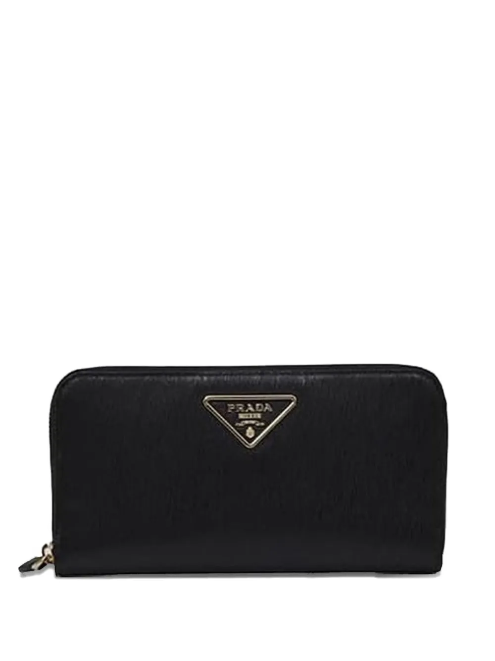 Prada enamel triangle logo wallet - Nero