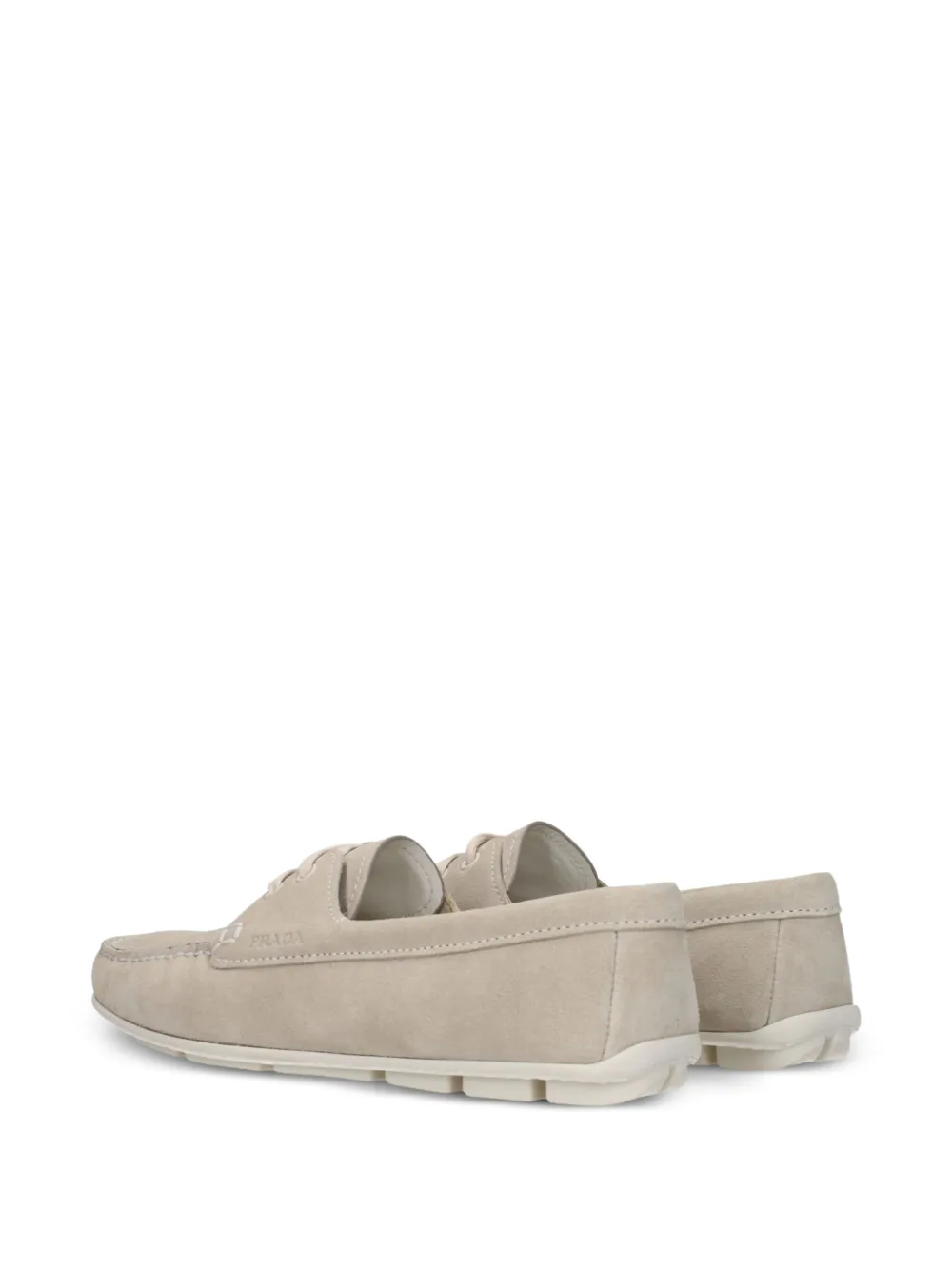 Prada lace-up suede loafers Beige