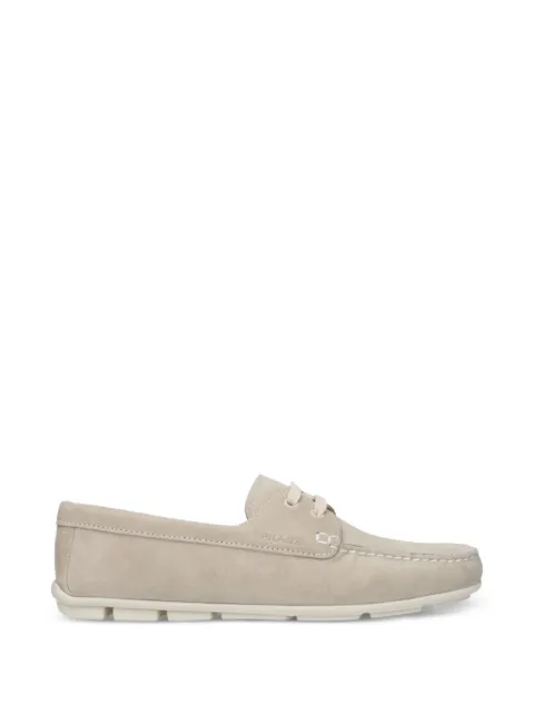 Prada lace-up suede loafers