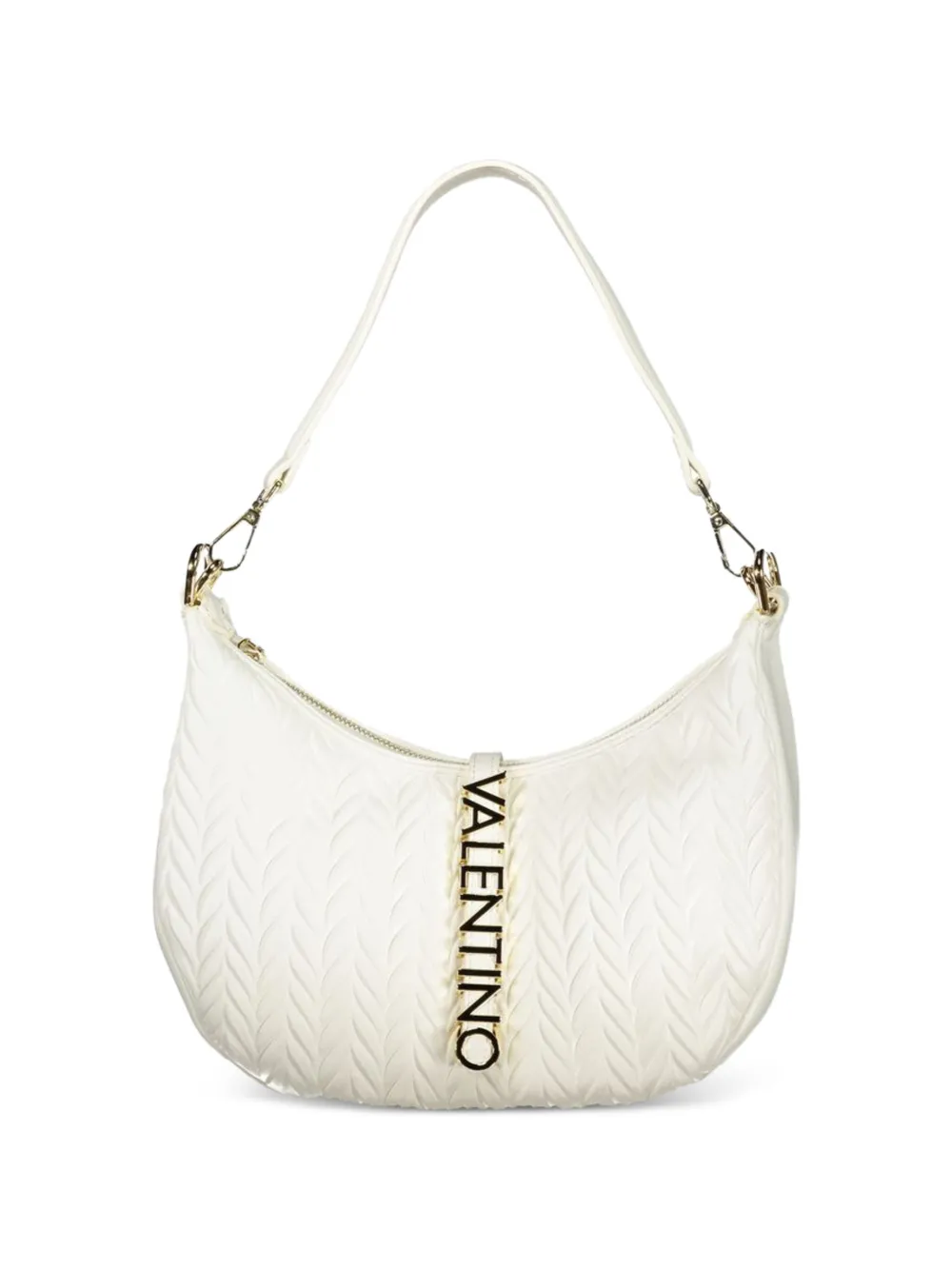 MARIO VALENTINO chevron-quilted logo-lettering shoulder bag - Bianco