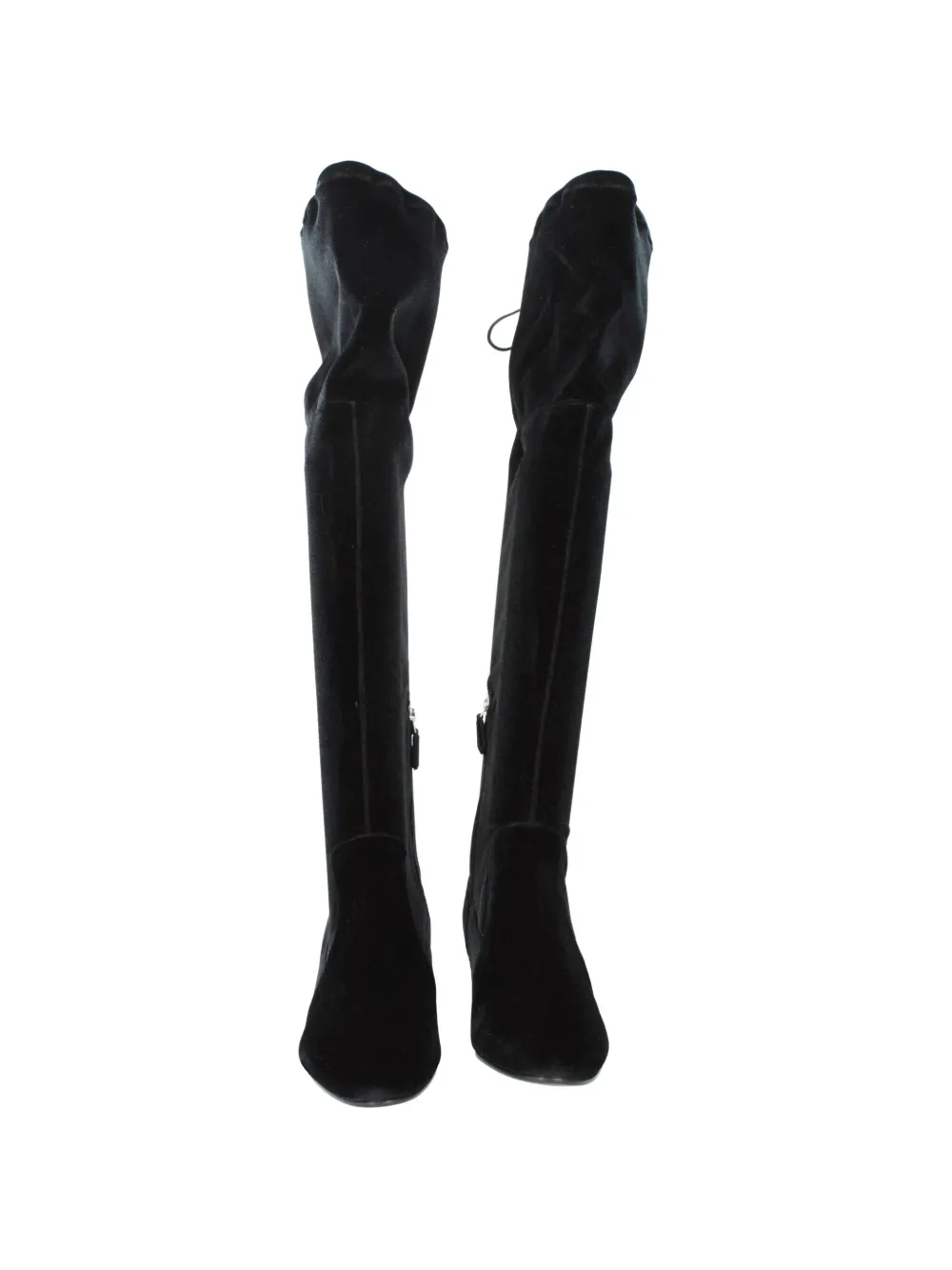 Prada velvet over-the-knee boots Zwart