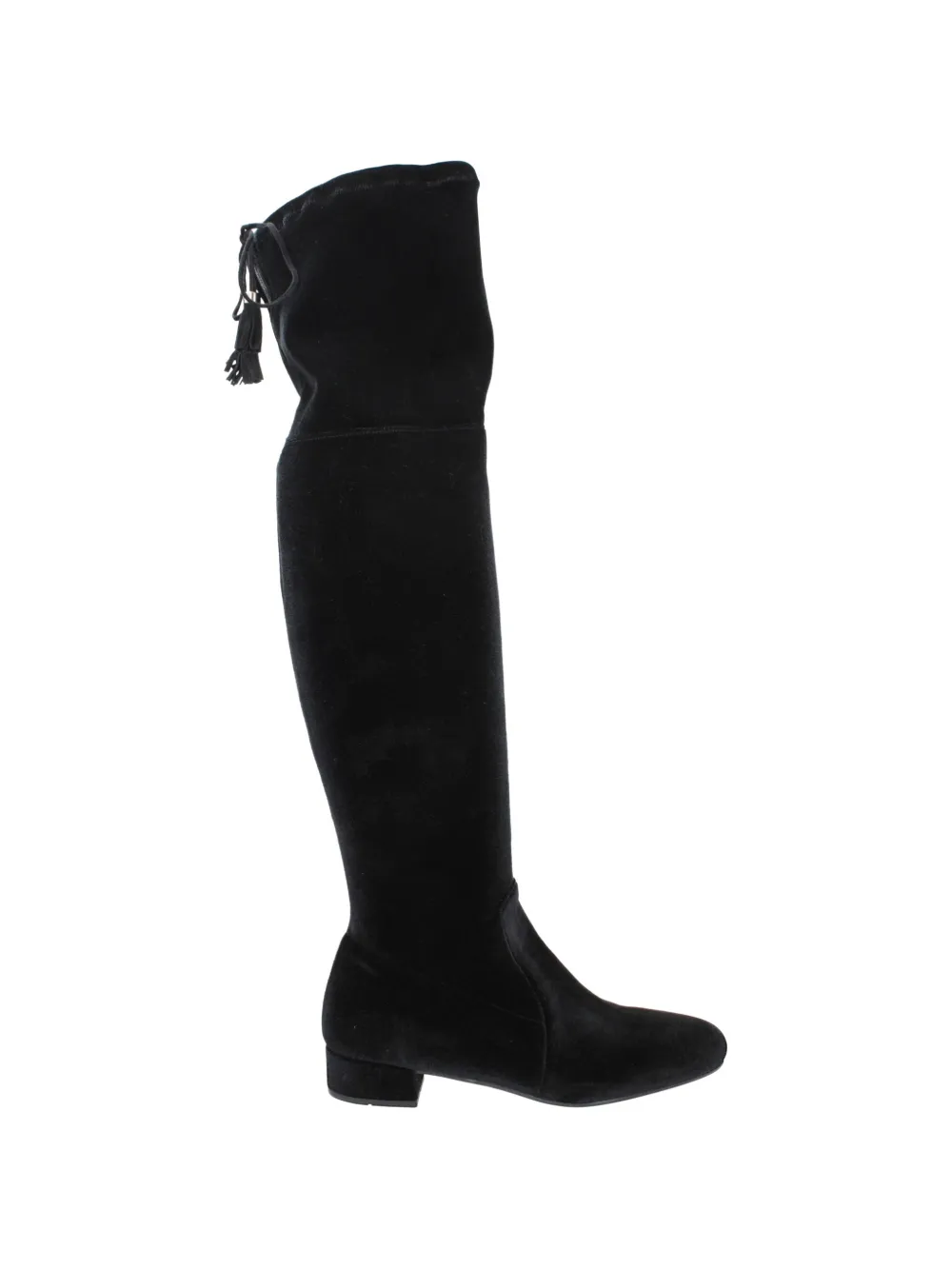 Prada velvet over-the-knee boots Zwart