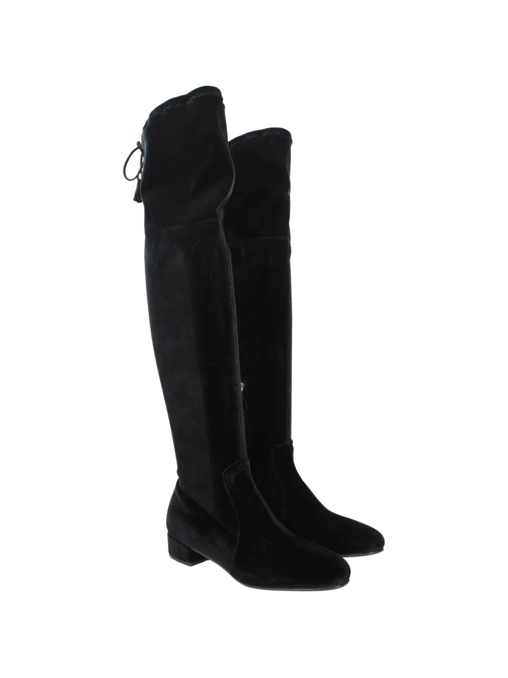 Prada velvet over-the-knee boots Zwart