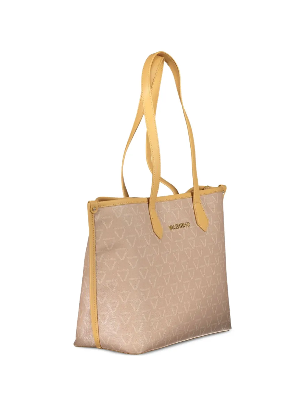 MARIO VALENTINO Shopper met logo applicatie Beige