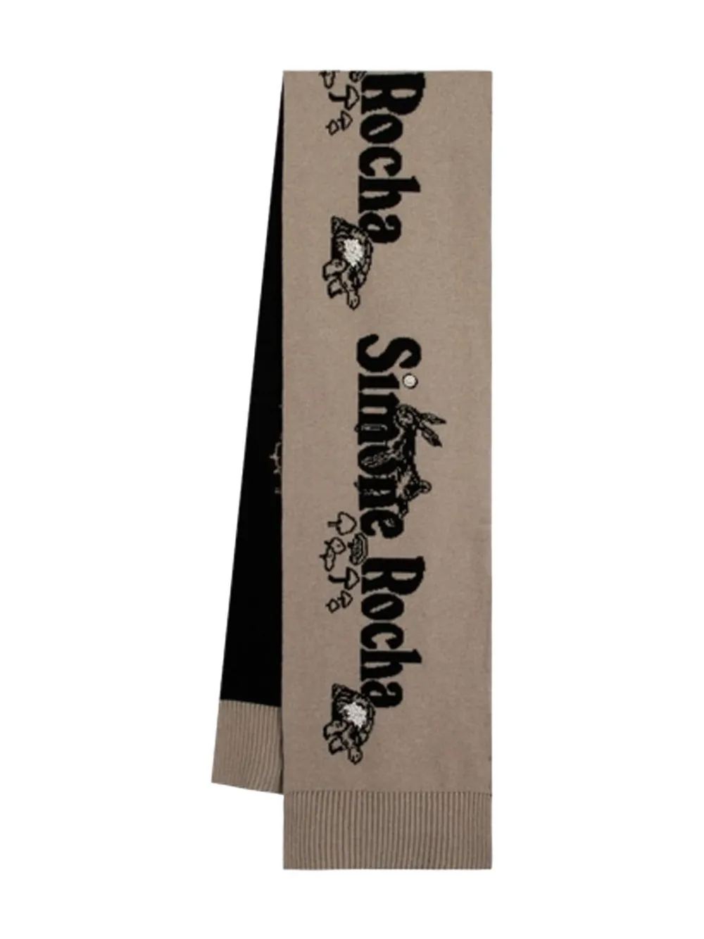 Simone Rocha Beaded Logo-intarsia Scarf in Neutrals, view 2
