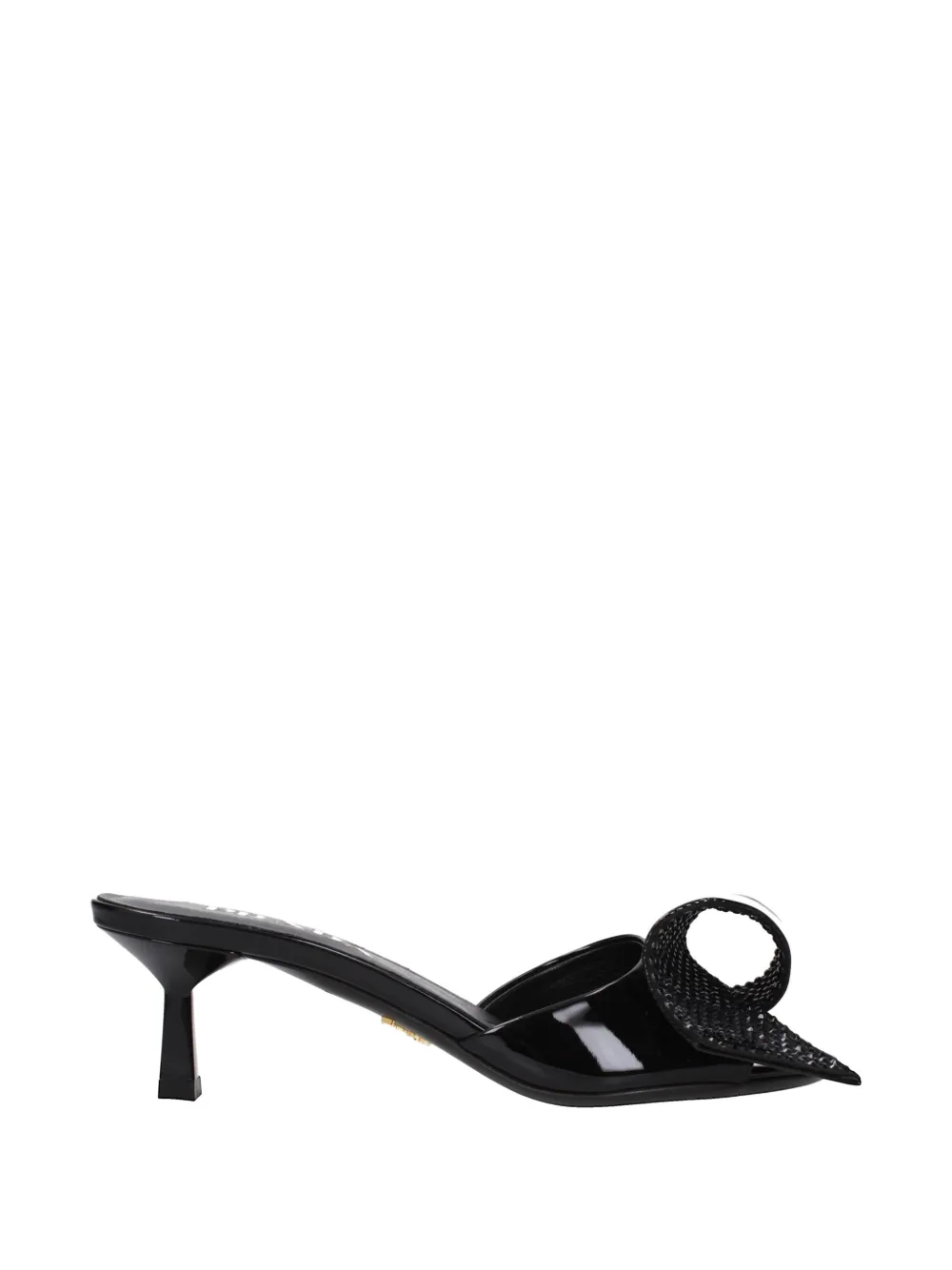 Prada crystal-embellished bow sandals - Nero