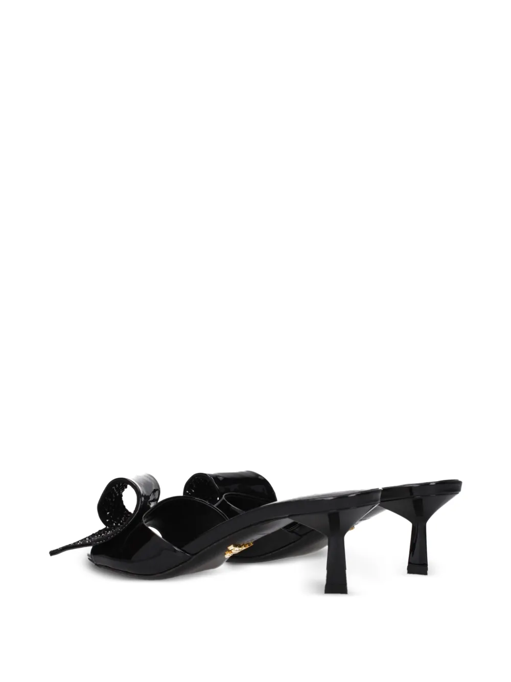 Prada crystal-embellished bow sandals Zwart