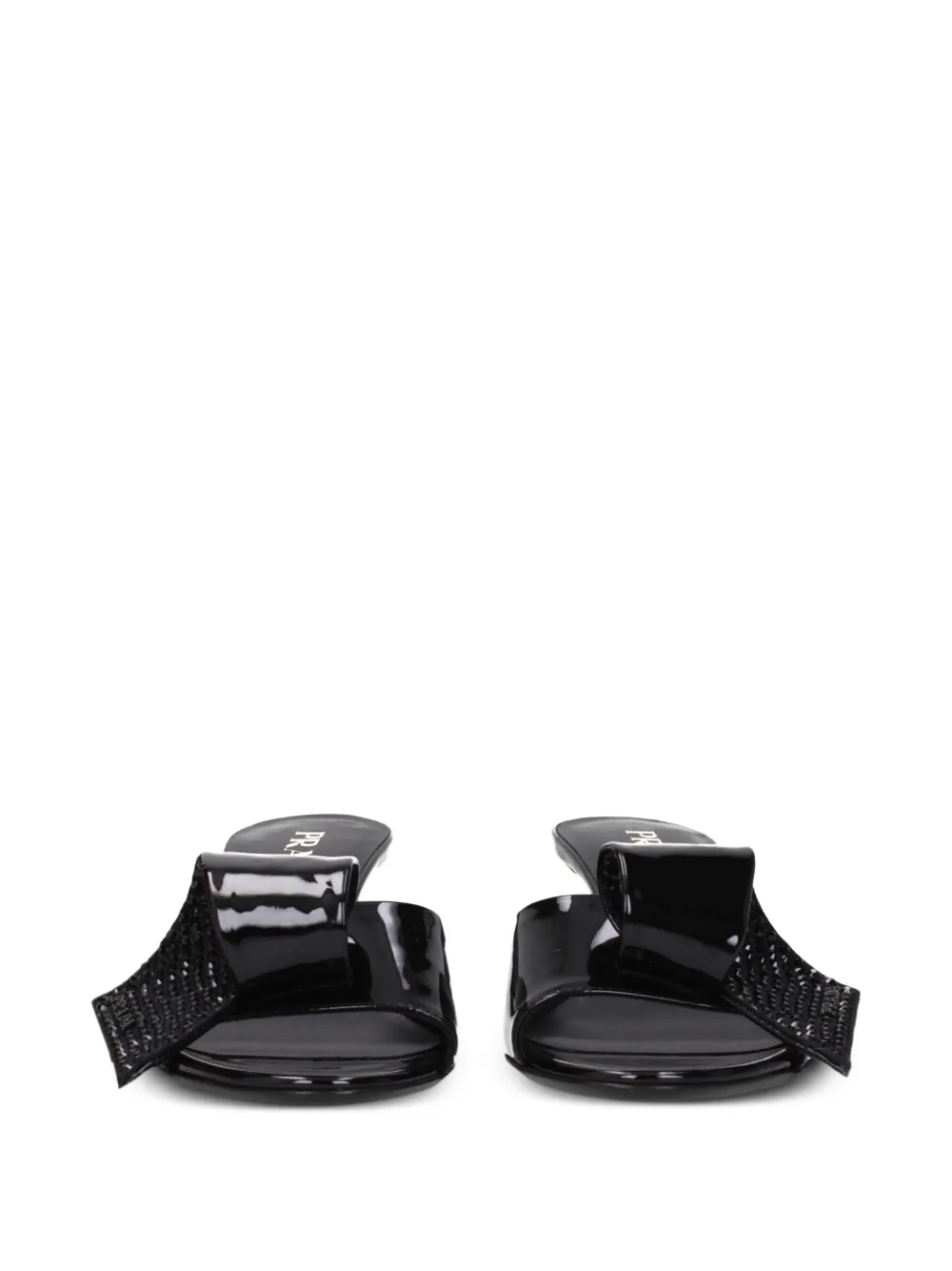 Prada crystal-embellished bow sandals Zwart