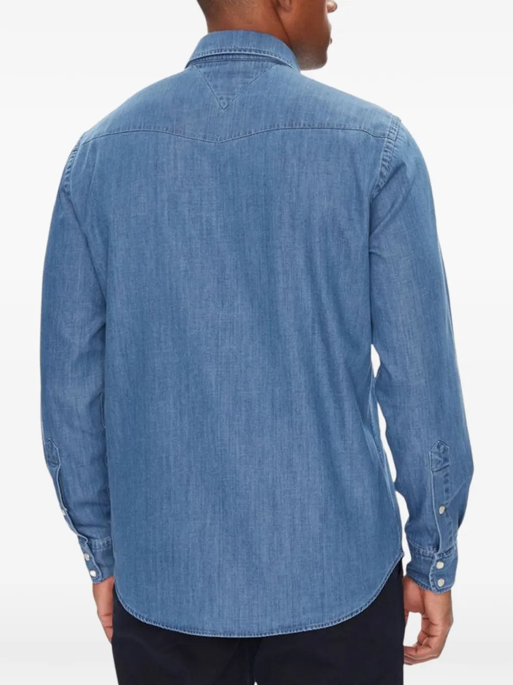 Tommy Hilfiger Denim overhemd met Western-yoke Blauw