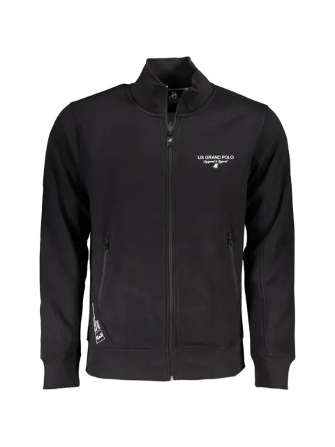 U.S. Grand logo-print zip-up sweater