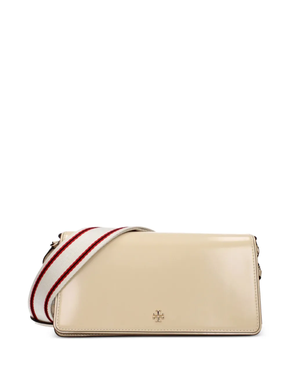 Tory Burch striped-strap leather crossbody bag - Toni neutri