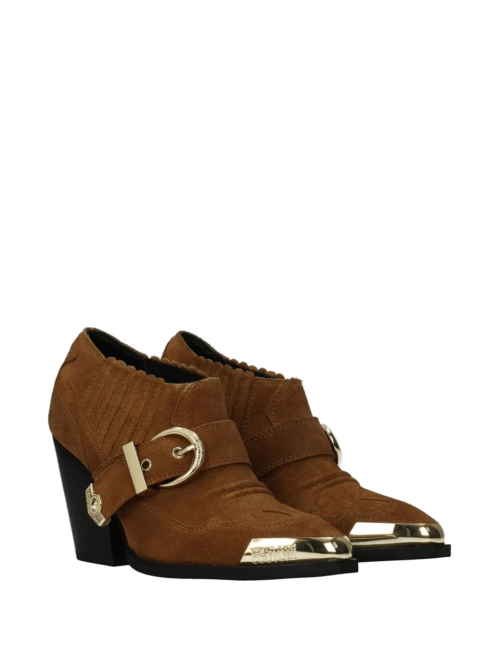 Versace Jeans Couture buckle-strap suede ankle boots Bruin