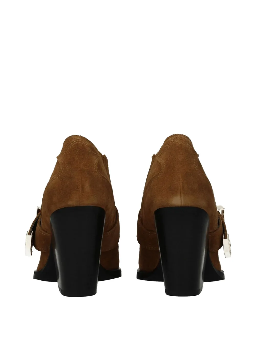 Versace Jeans Couture buckle-strap suede ankle boots Bruin