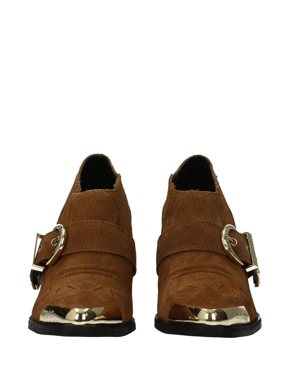 Versace Jeans Couture buckle-strap suede ankle boots Bruin