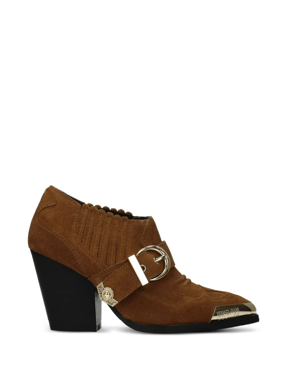 Versace Jeans Couture buckle-strap suede ankle boots Bruin