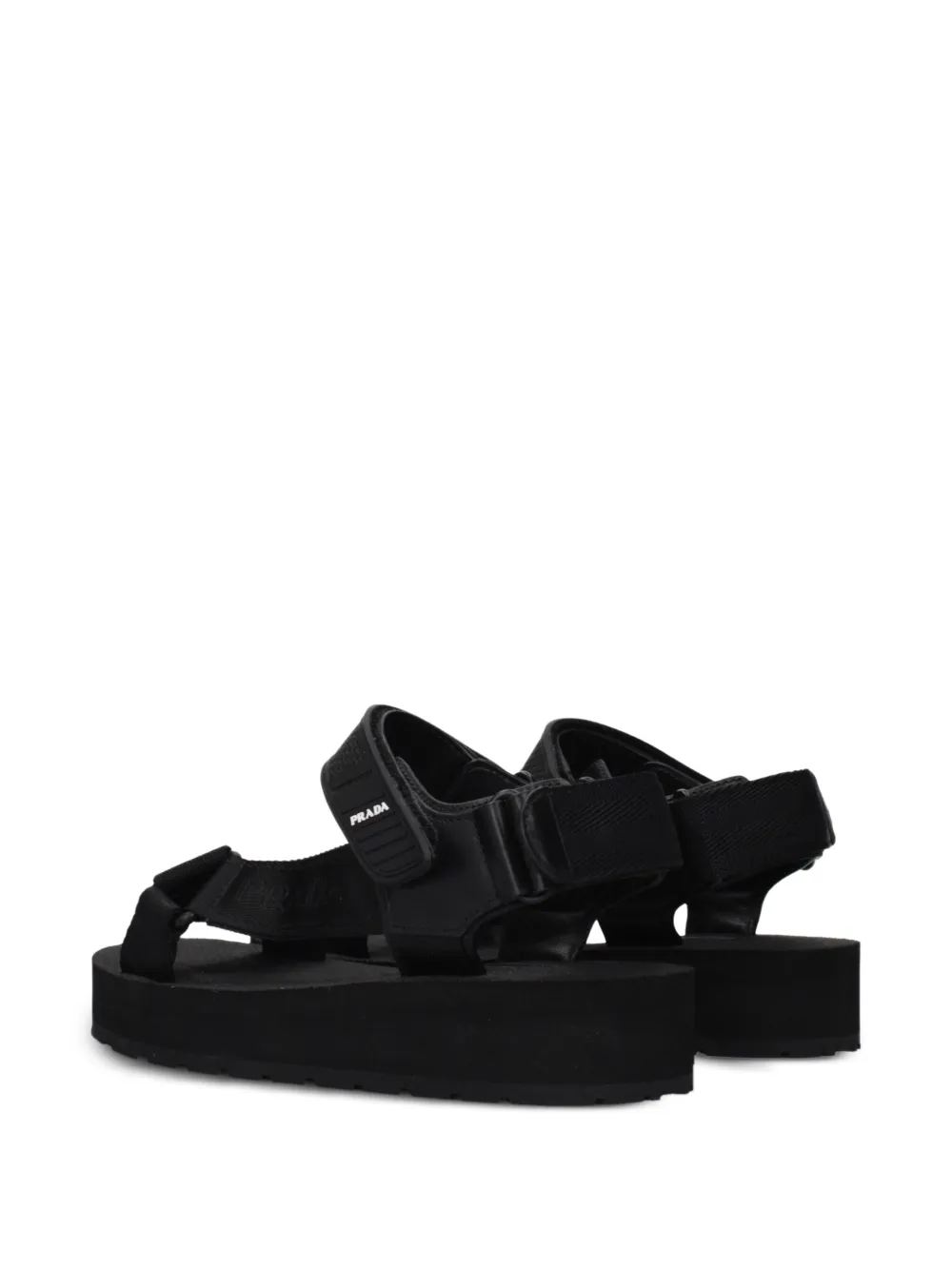 Prada touch-strap platform sandals Zwart