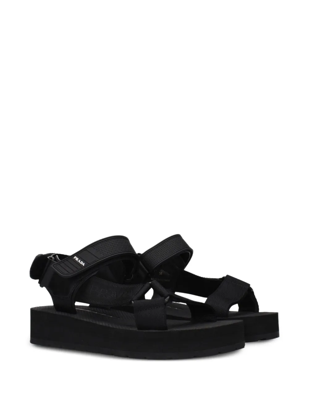 Prada touch-strap platform sandals Zwart