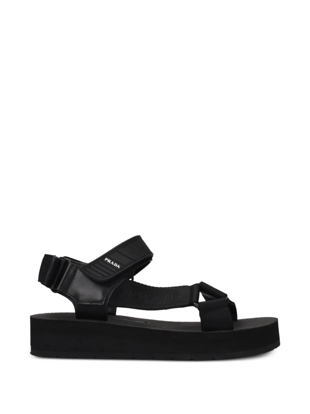 Prada touch-strap platform sandals Zwart