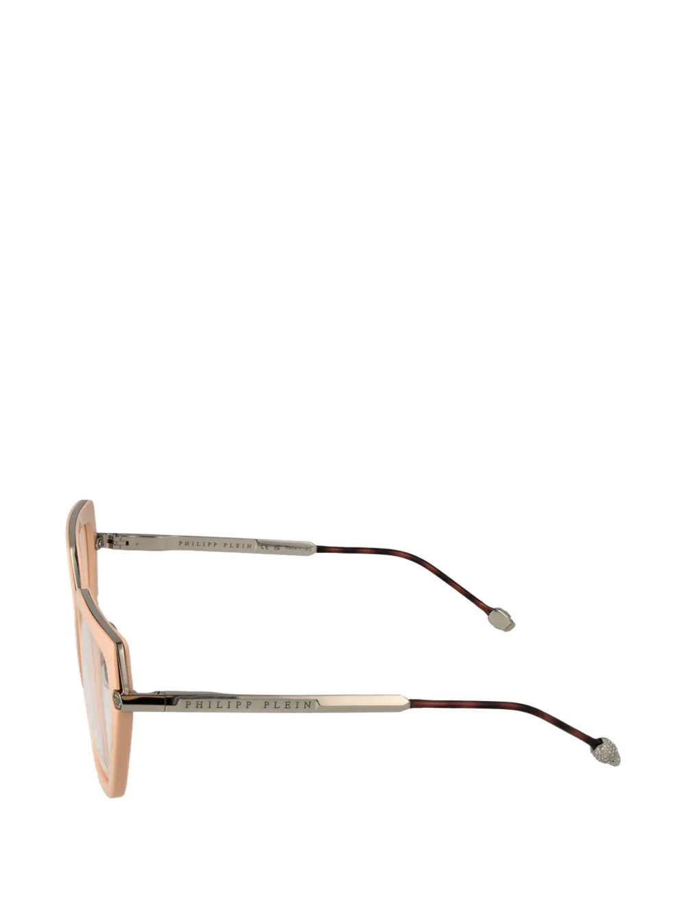 Philipp Plein Eyewear Bril met geometrisch montuur Beige