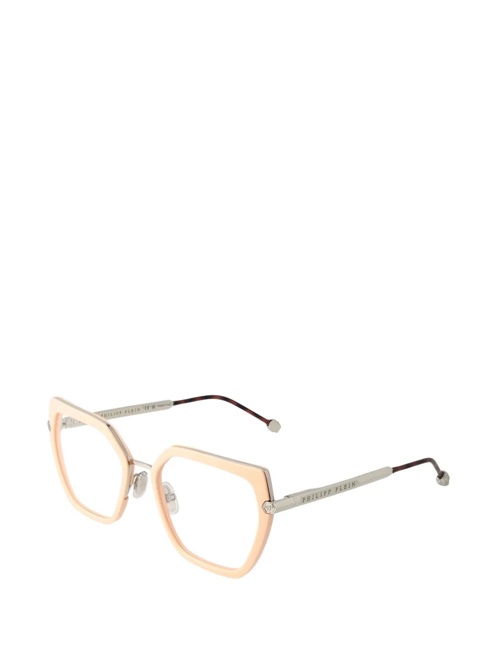 Philipp Plein Eyewear Bril met geometrisch montuur Beige