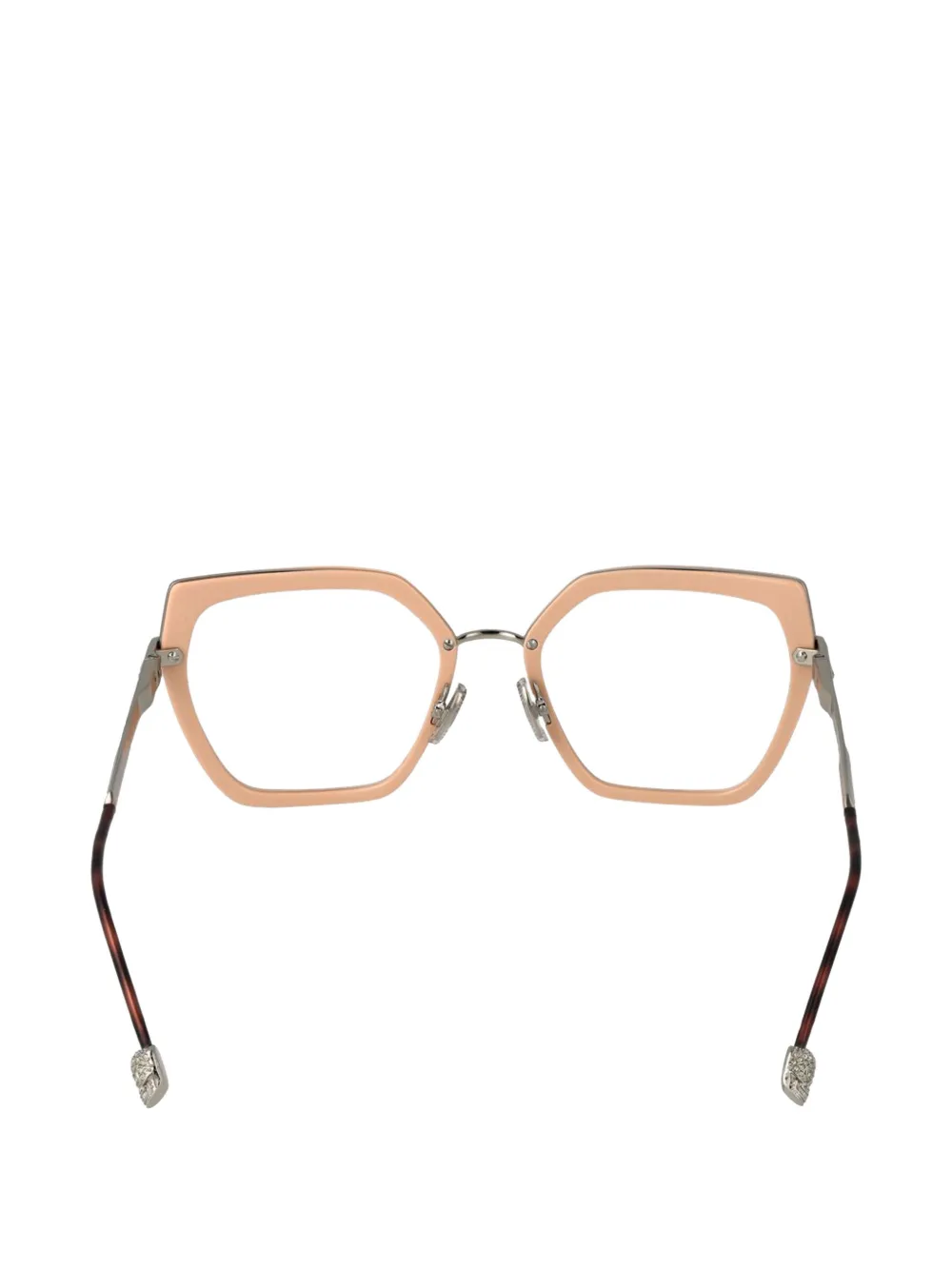 Philipp Plein Eyewear Bril met geometrisch montuur Beige