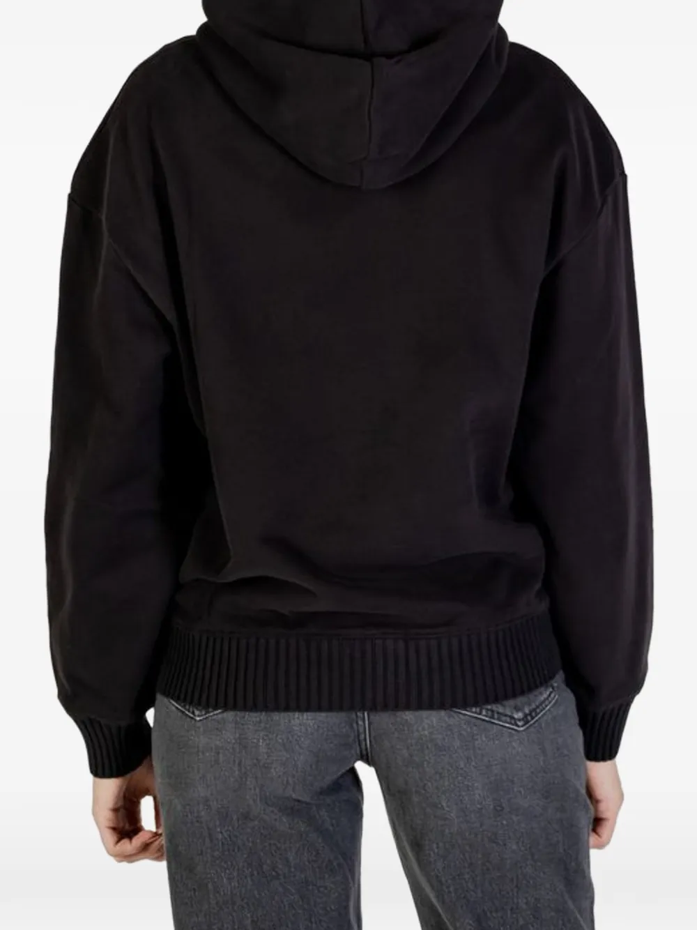 Calvin Klein Jeans logo-patch hoodie Zwart