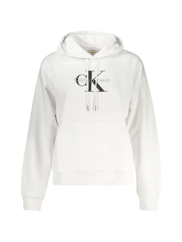 Calvin Klein Core Logo-print Hoodie in White
